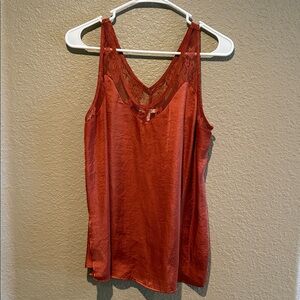 Maurices Terracotta Lace Accent Top